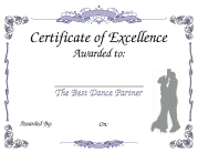 certificate of excellence dance